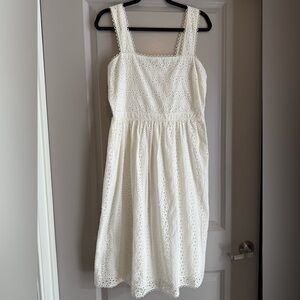 Chelsea & Violet White Eyelet Romantic Doily Sundress L